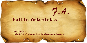 Foltin Antonietta névjegykártya